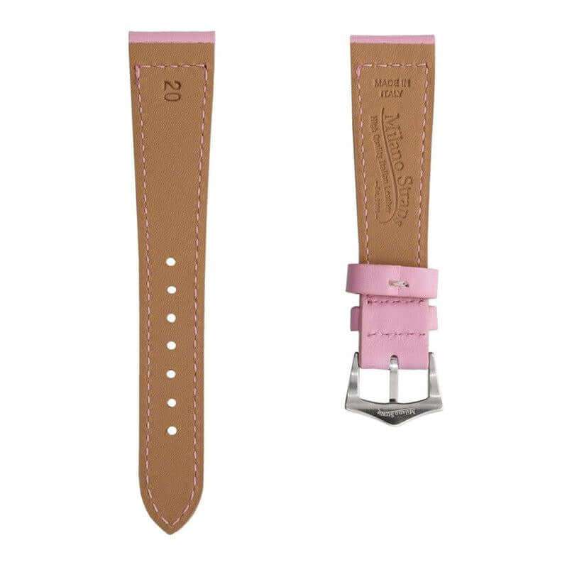 Pink Calfskin Leather Watch Strap - Leather strap- Milano Straps