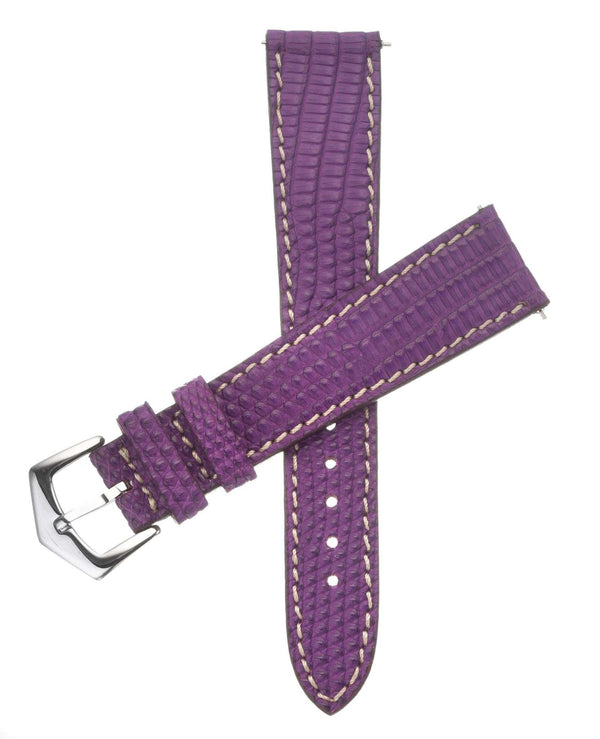 Cinturino in pelle di lucertola viola — disponibile dal 18mm al 24mm, fatto a mano in Italia — Milano Straps