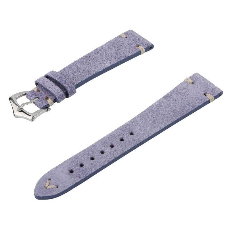 Purple Suede Vintage Leather Watch Strap - Suede strap- Milano Straps