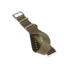 Eco-Friendly  Nylon Military  Watch Strap -  Dark Green - Dark Green Stitches - Recycled NATO straps- Milano Straps