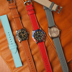 Yellow Hammered Calfskin Ecru Stitches Watch strap