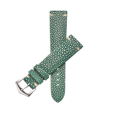 Cinturino in pelle di razza verde artigianale — Milano Straps