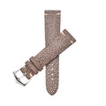 Cinturino in pelle di razza marrone chiaro — texture naturale a placche, artigianale — Milano Straps