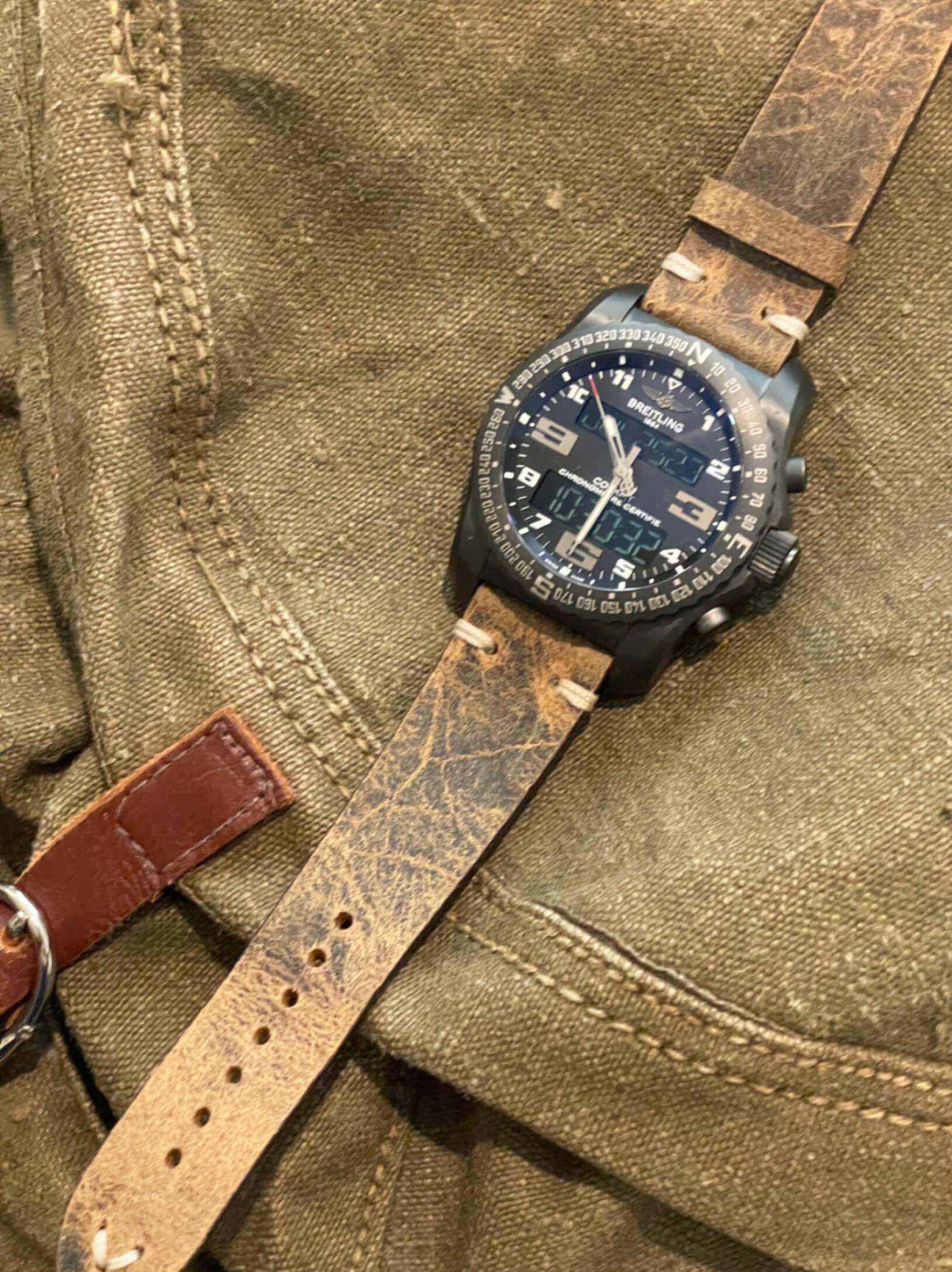 Vintage Brown Leather Watch Strap - Leather strap- Milano Straps